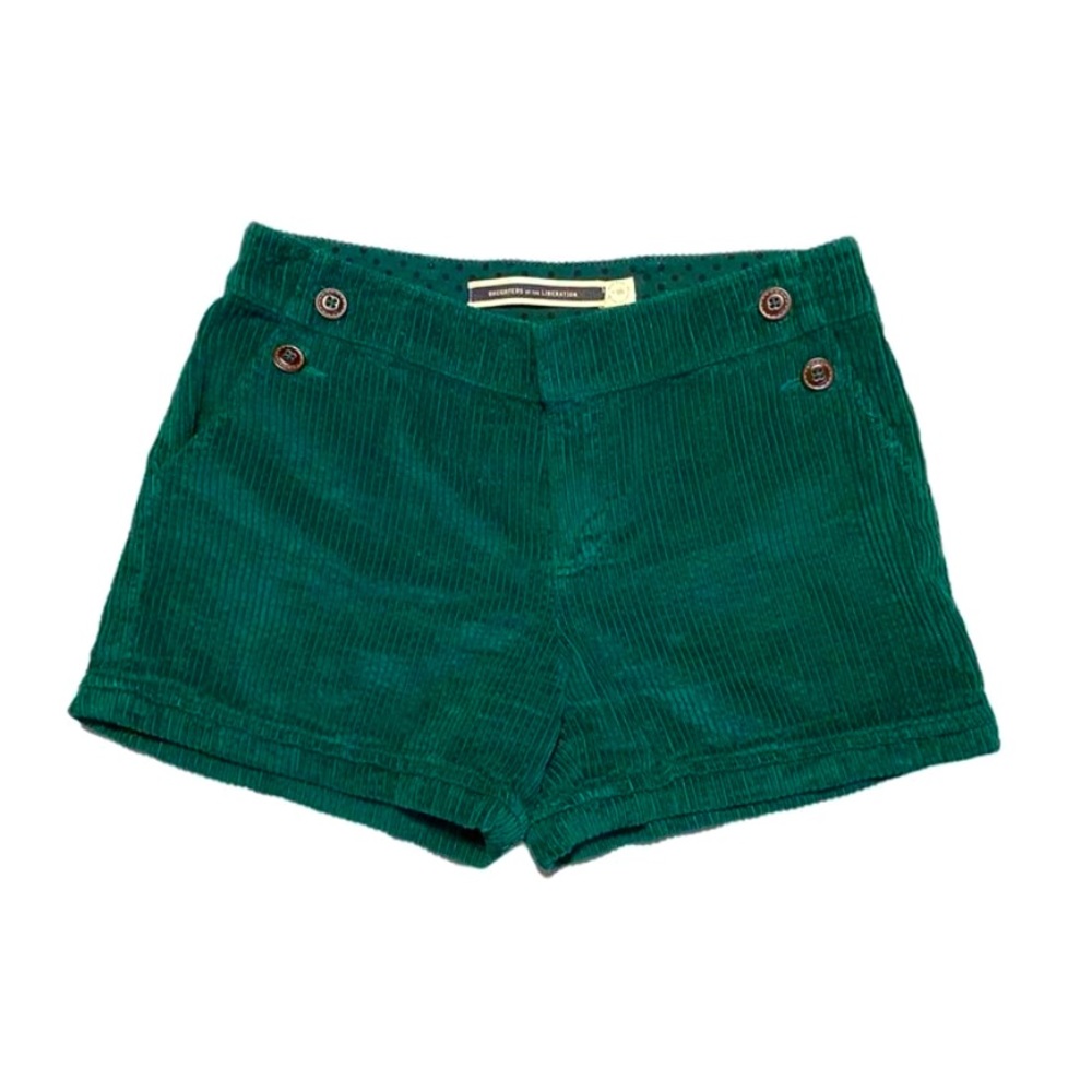 Daughters of the Liberation Anthropologie green corduroy shorts size 2